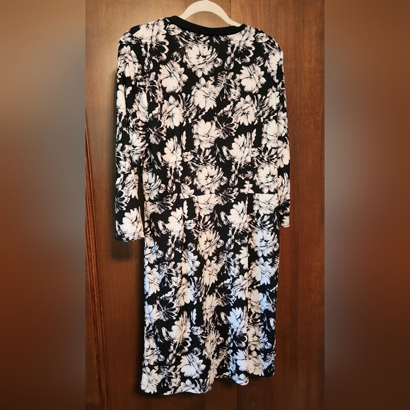 The Limited Black Floral Wrap Dress with White Blooms - Picture 3 of 5